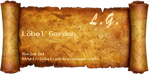 Löbel Gordon névjegykártya